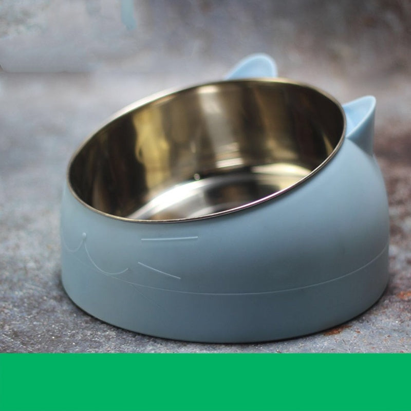 KFX-8198973 Ceramic Cat Dog Bowl - Stainless Steel Head Design, 200ML, 400ML & 800ML Options
