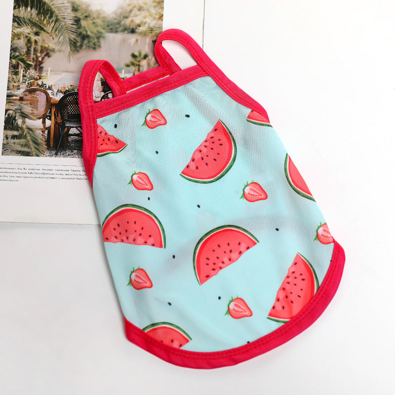 KFX-8199357 Summer Lightweight Vest for Small Dogs and Cats in Fun Fruit Designs