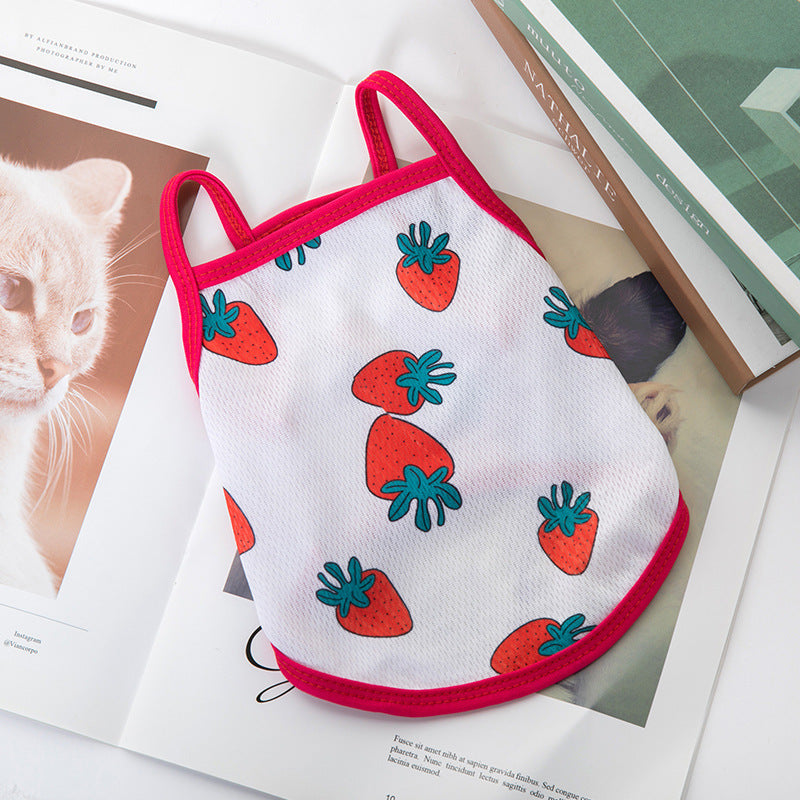 KFX-8199357 Summer Lightweight Vest for Small Dogs and Cats in Fun Fruit Designs