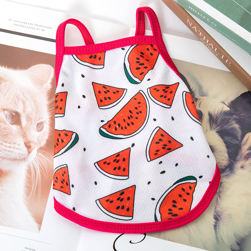 KFX-8199357 Summer Lightweight Vest for Small Dogs and Cats in Fun Fruit Designs