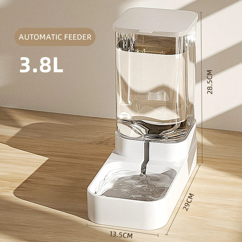 KFX-8204733 Transparent Plastic Automatic Pet Feeder and Water Dispenser with Large Capacity