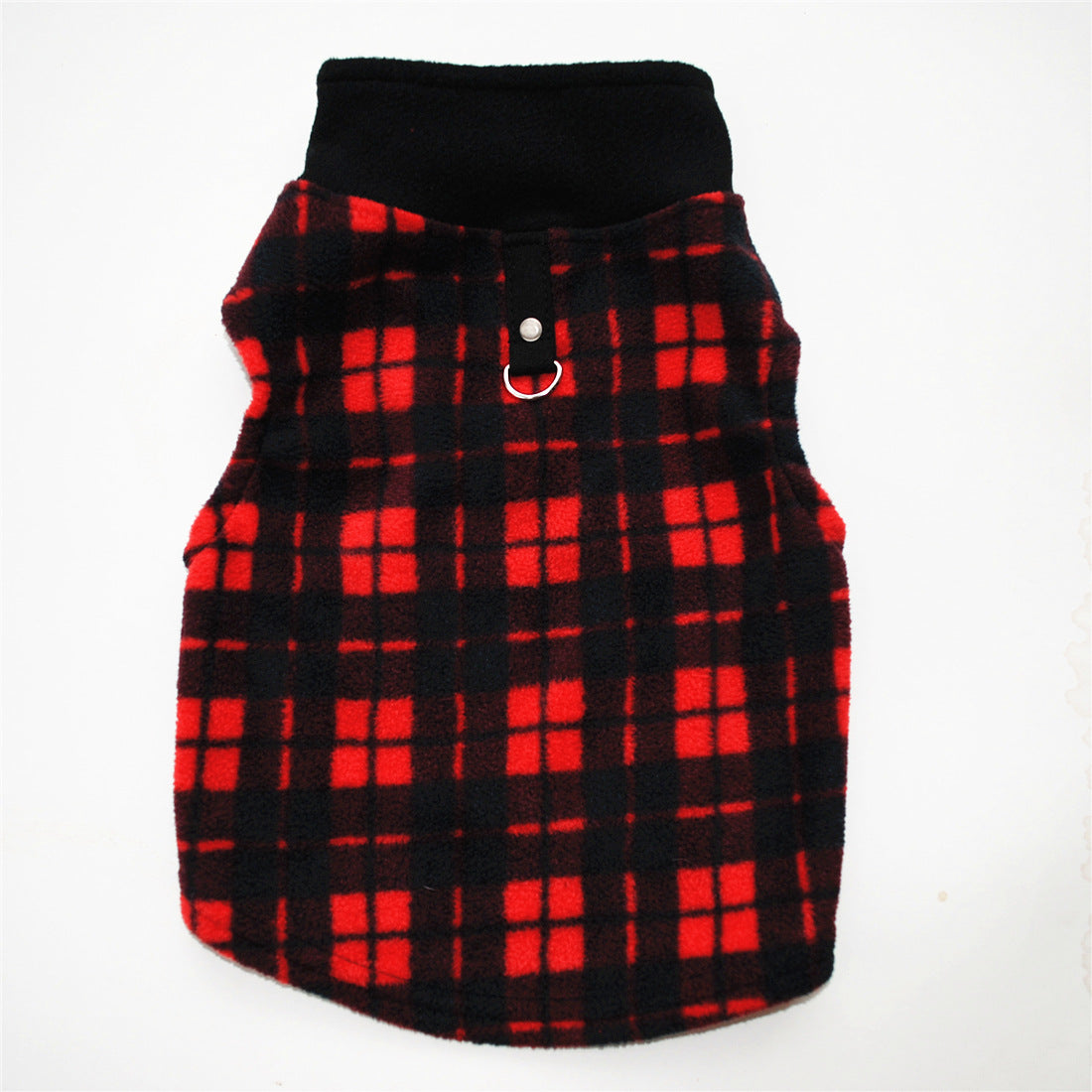 KFX-8206909 Thickened Fleece Vest Coat for Small Medium Dogs with Traction Ring – Casual Autumn Winter Wear