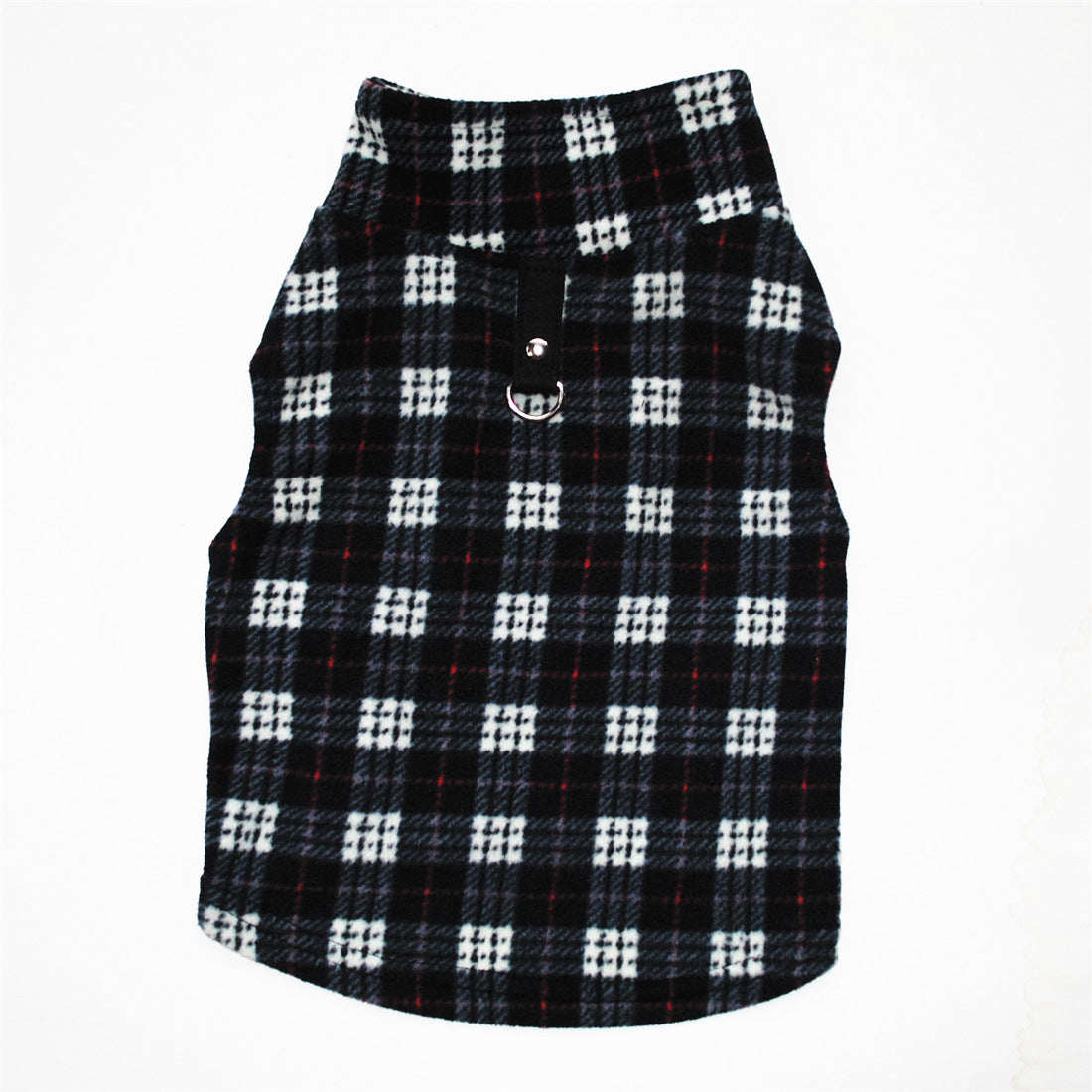 KFX-8206909 Thickened Fleece Vest Coat for Small Medium Dogs with Traction Ring – Casual Autumn Winter Wear
