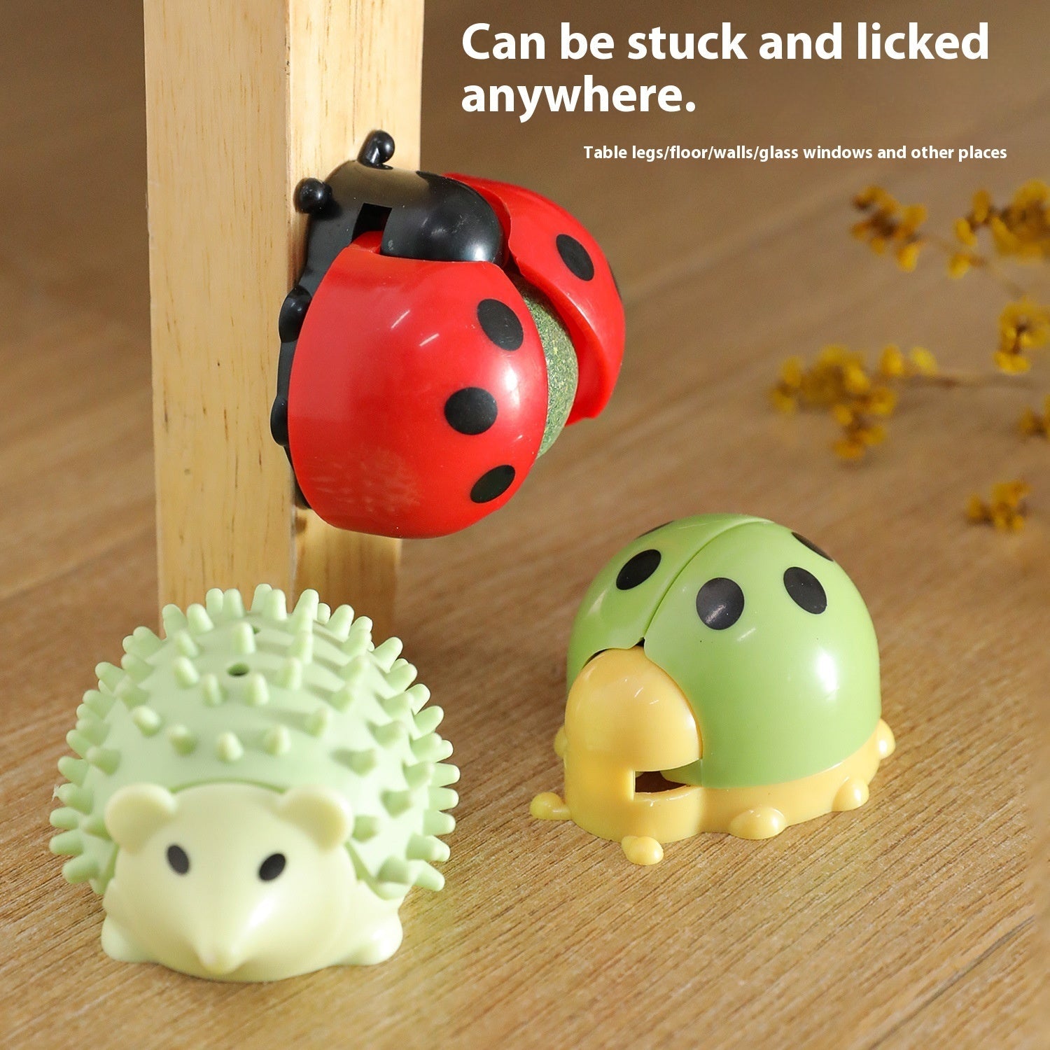 KFX-8207165 Ladybird Catnip Ball Toy for Pet Relaxation and Dental Care - Various Colors Available