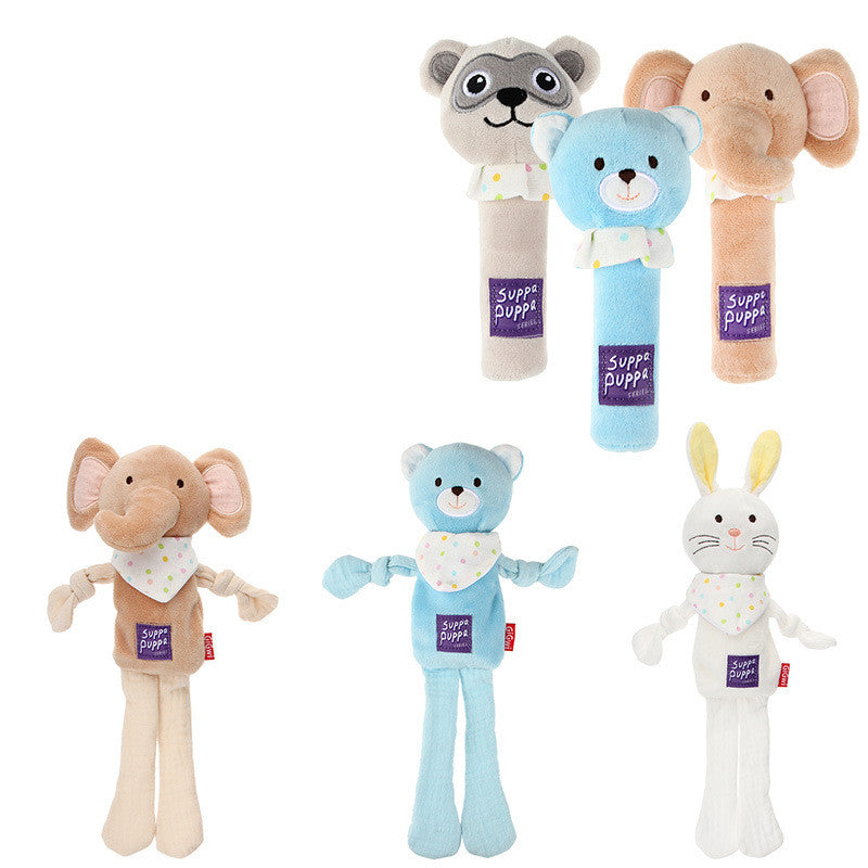 KFX-8208189 Milky Cute Sounding Plush Toy Dog Stick - Elephant, Bear, Raccoon Options Available