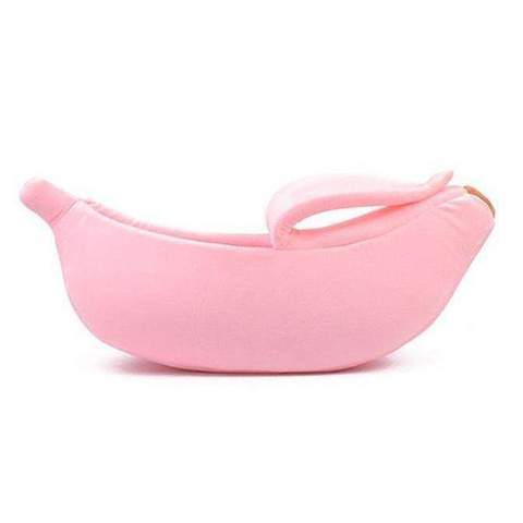 KFX-8208573 Cozy Banana-Shaped Pet Bed with Soft Plush Fabric for Dogs and Cats