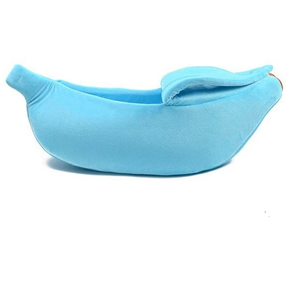 KFX-8208573 Cozy Banana-Shaped Pet Bed with Soft Plush Fabric for Dogs and Cats