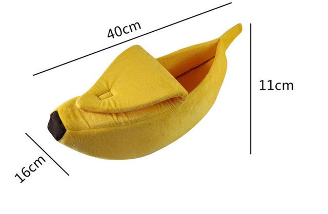 KFX-8208573 Cozy Banana-Shaped Pet Bed with Soft Plush Fabric for Dogs and Cats