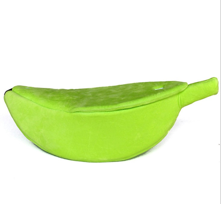 KFX-8208573 Cozy Banana-Shaped Pet Bed with Soft Plush Fabric for Dogs and Cats