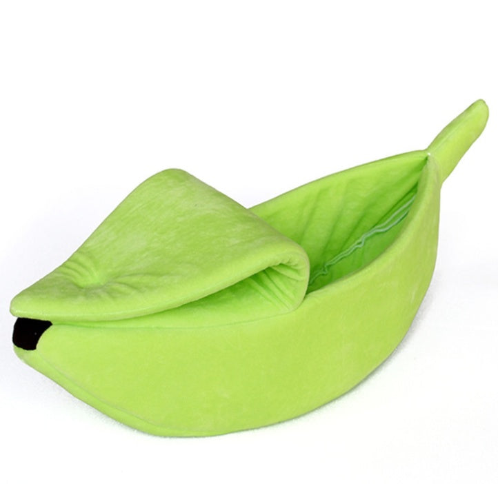 KFX-8208573 Cozy Banana-Shaped Pet Bed with Soft Plush Fabric for Dogs and Cats