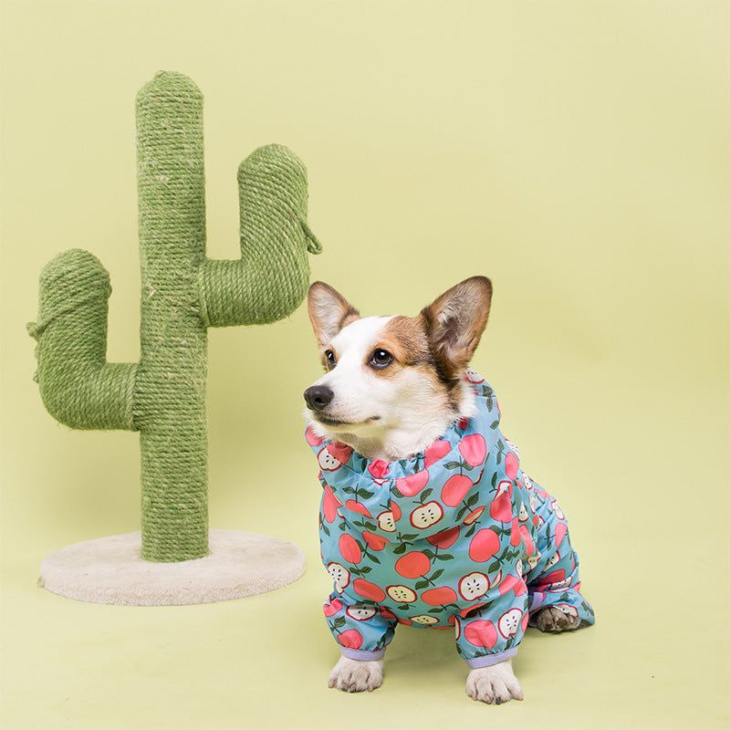 KFX-8209085 Fully Wrapped Waterproof Raincoat for Dogs - Available in Various Patterns and Sizes