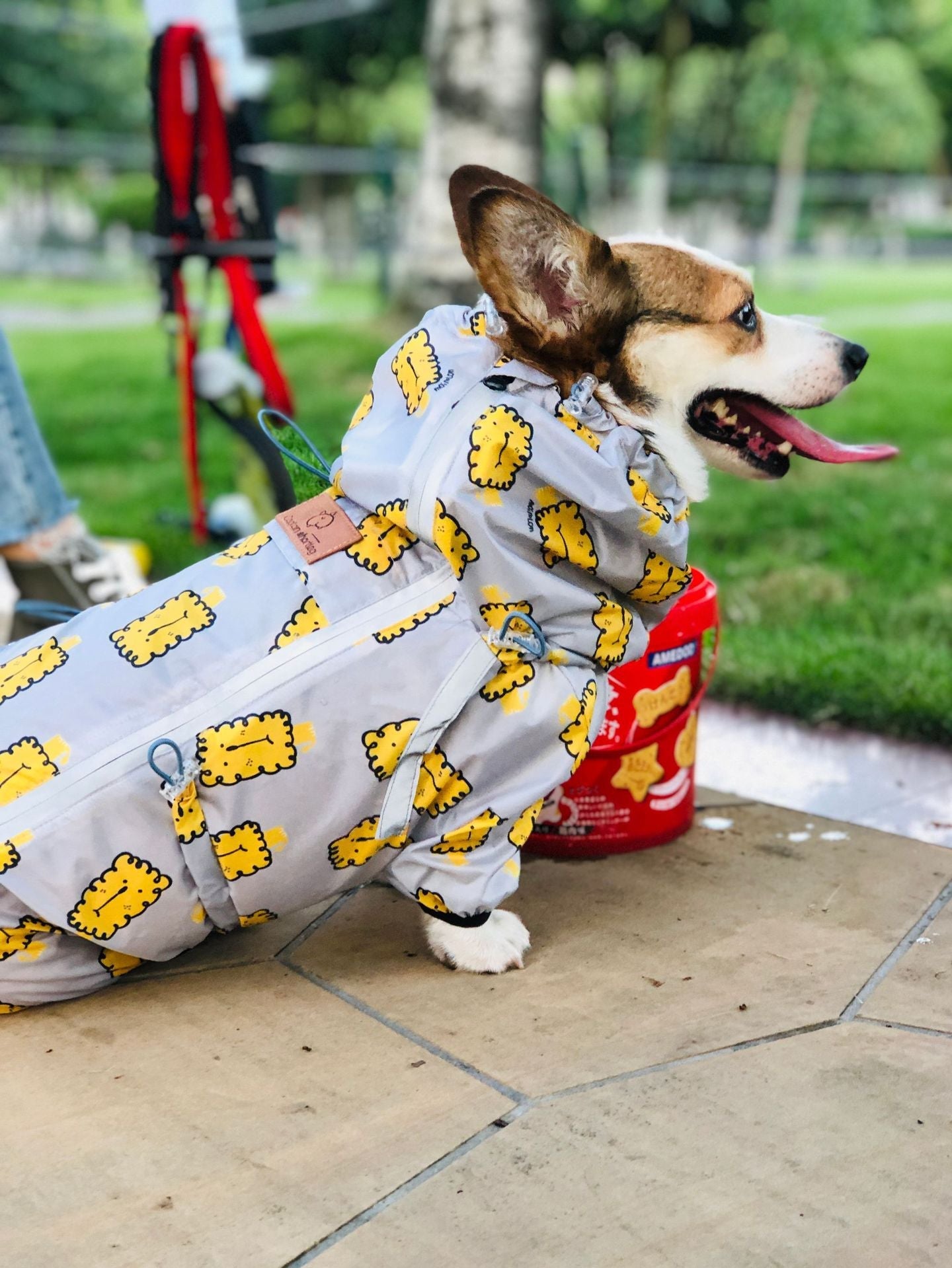 KFX-8209085 Fully Wrapped Waterproof Raincoat for Dogs - Available in Various Patterns and Sizes