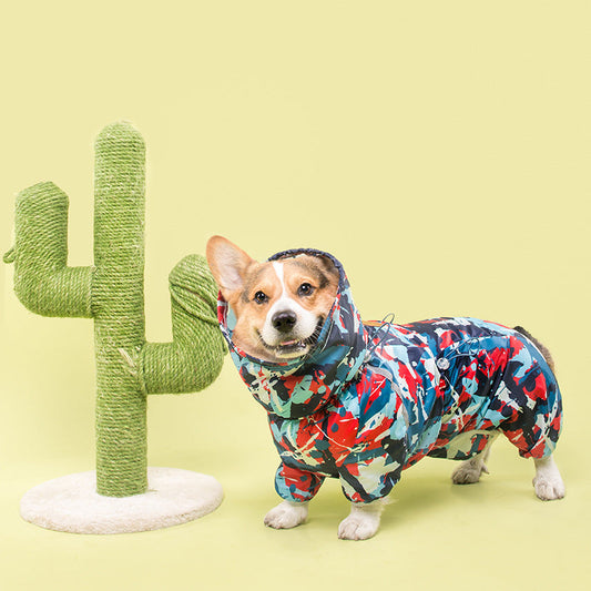 KFX-8209085 Fully Wrapped Waterproof Raincoat for Dogs - Available in Various Patterns and Sizes