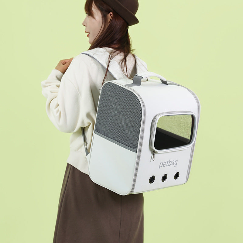 KFX-8210749 Large Capacity Transparent Cat Backpack with Window - Durable PVC Oxford Material, Holds Up to 6.5kg