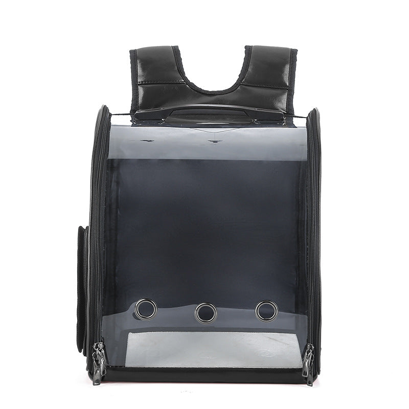 KFX-8216509 Transparent Folding Pet Backpack for Cats and Small Dogs, Food Grade PC Material, Medium Hardness