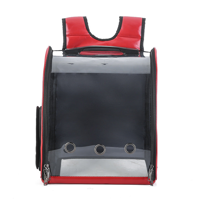 KFX-8216509 Transparent Folding Pet Backpack for Cats and Small Dogs, Food Grade PC Material, Medium Hardness