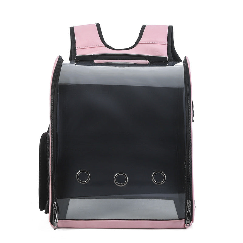 KFX-8216509 Transparent Folding Pet Backpack for Cats and Small Dogs, Food Grade PC Material, Medium Hardness