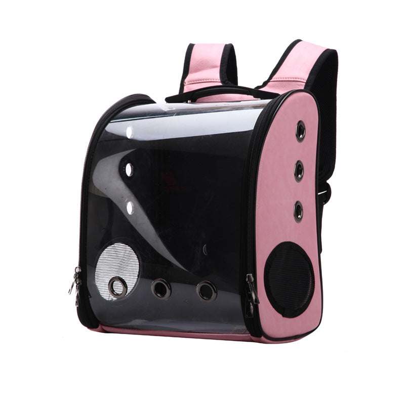KFX-8216509 Transparent Folding Pet Backpack for Cats and Small Dogs, Food Grade PC Material, Medium Hardness