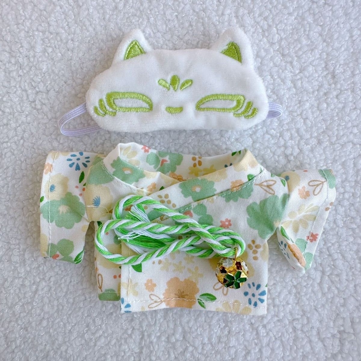 KFX-8218813 Floral Plush Doll Set with Eye Masks - Soft Cotton Outfit for Youth