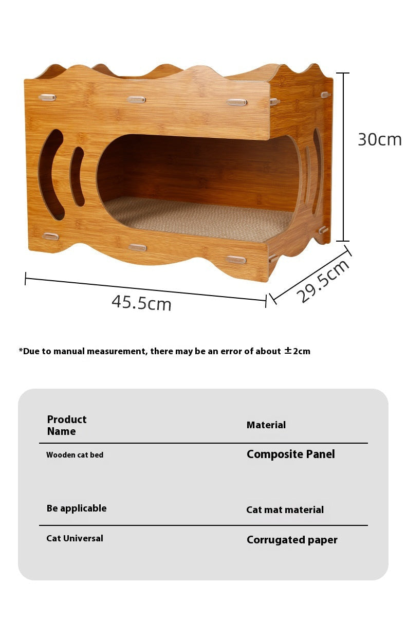 KFX-8220221 Vertical Double Layer Cat Scratch Board – Wear-resistant with Integrated Scraper, Bamboo Pattern Design