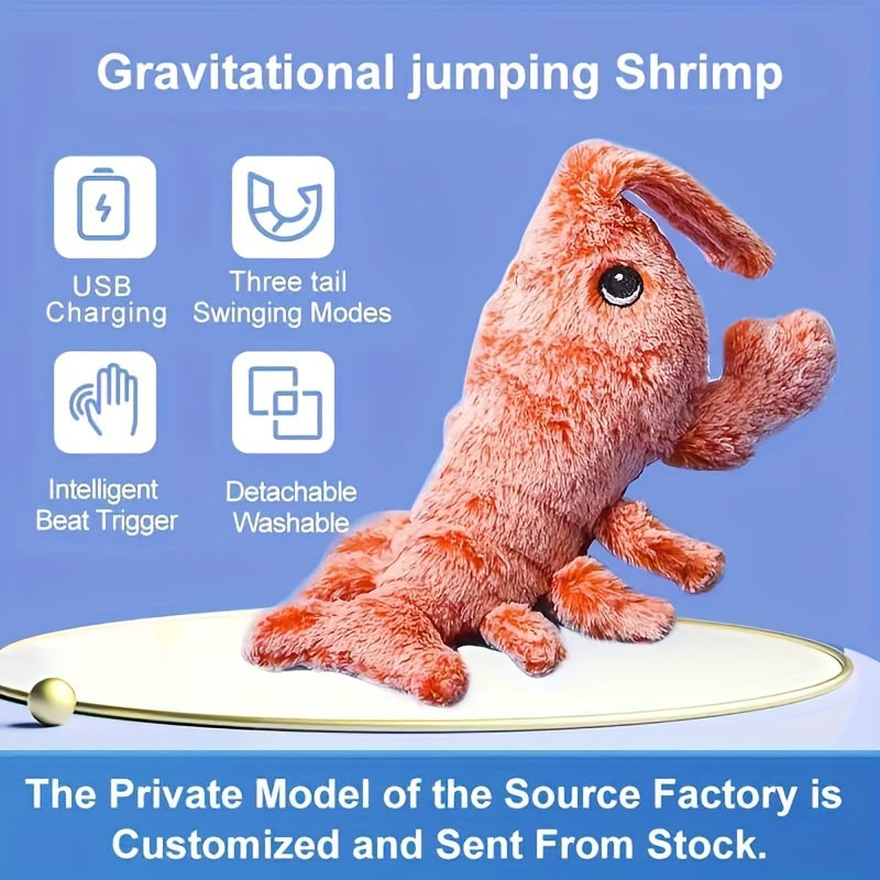 KFX-8221501 Interactive USB Charging Cat & Dog Plush Toy - Catnip Lobster with Touch Sensor