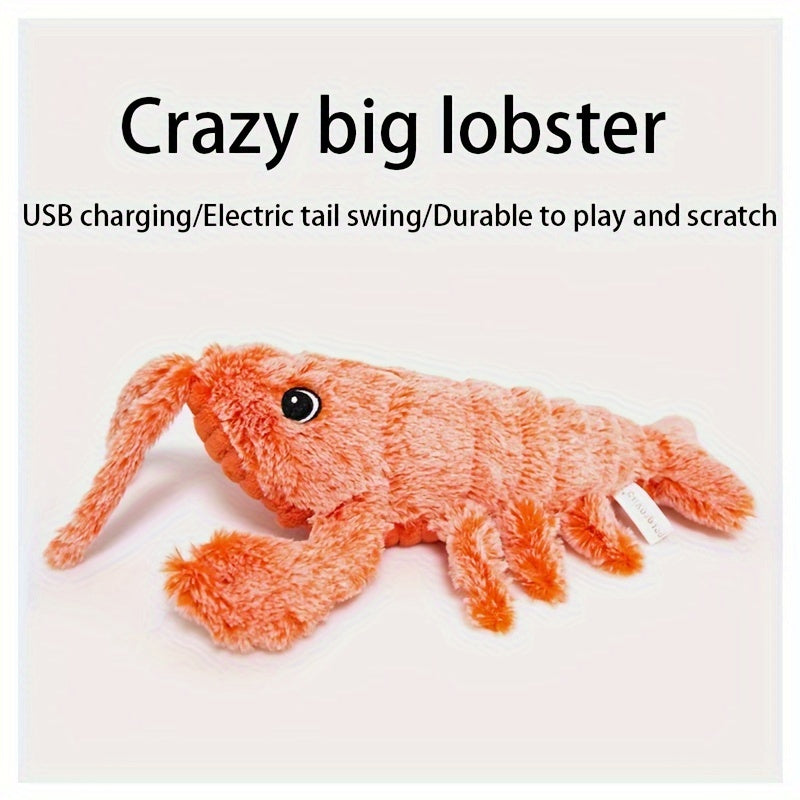 KFX-8221501 Interactive USB Charging Cat & Dog Plush Toy - Catnip Lobster with Touch Sensor