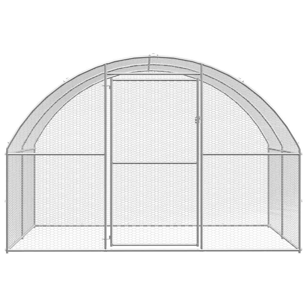 KFX-8221629 Galvanized Steel Outdoor Chicken Coop with Spacious Run - 3x2x2 m Enclosure for Poultry