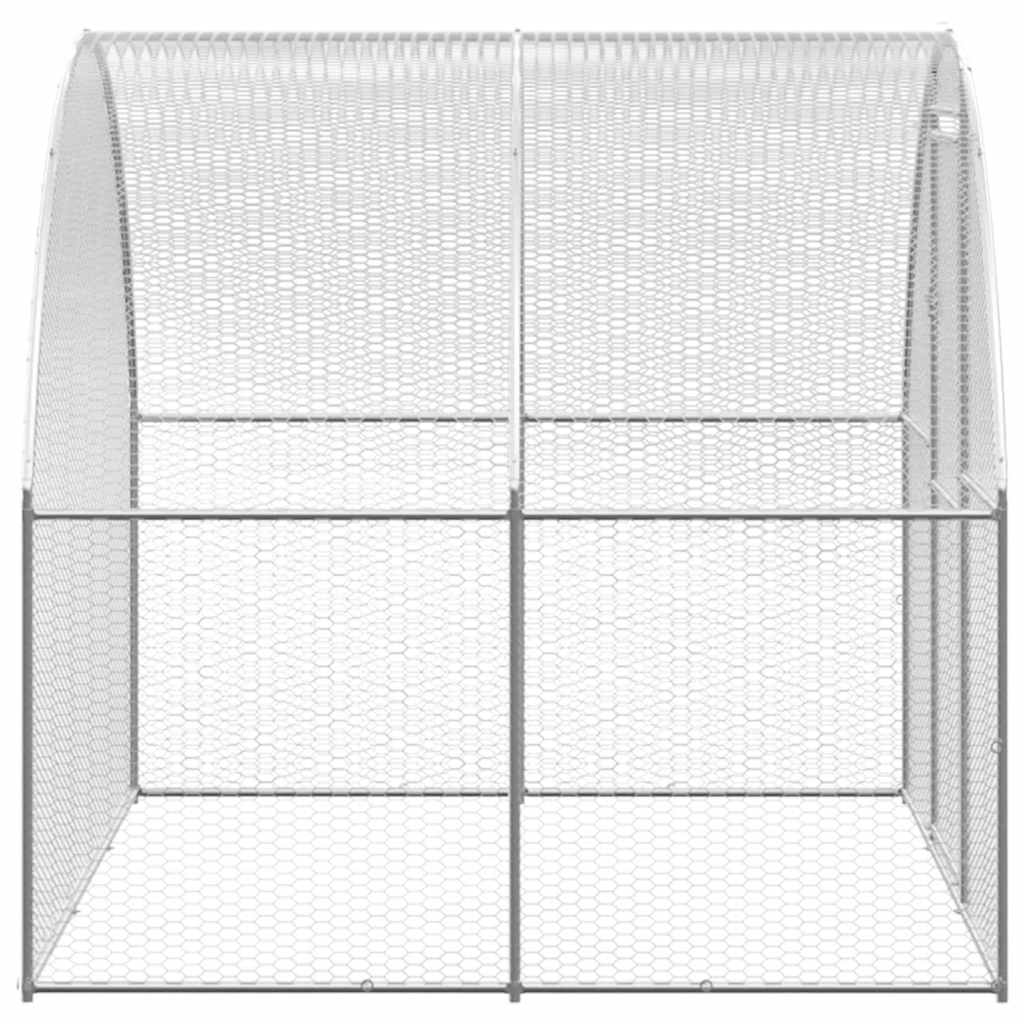 KFX-8221629 Galvanized Steel Outdoor Chicken Coop with Spacious Run - 3x2x2 m Enclosure for Poultry