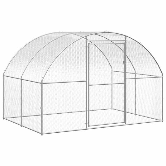 KFX-8221629 Galvanized Steel Outdoor Chicken Coop with Spacious Run - 3x2x2 m Enclosure for Poultry