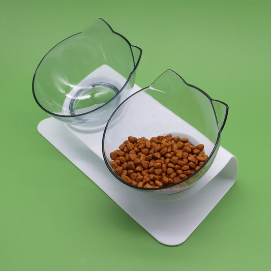 KFX-8223805 Cervical Support Feeding Basin for Cats and Kittens - Single, Double, or Triple Bowl Options
