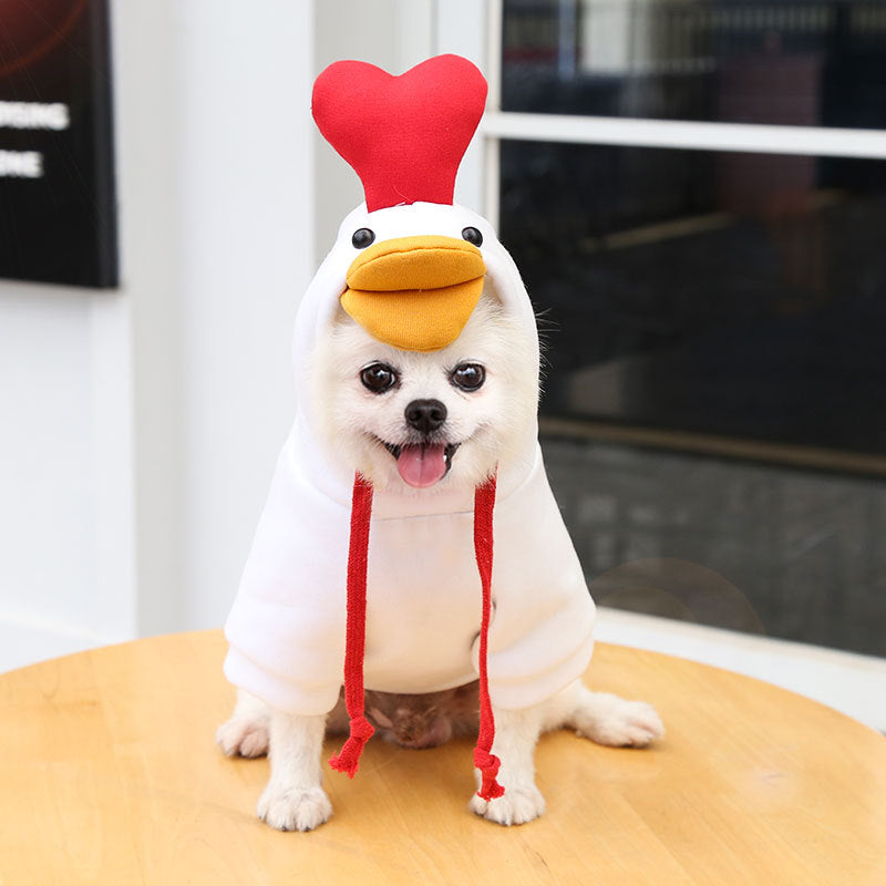 KFX-8225085 Cozy Cream Fleece Dog Hoodie for Autumn and Winter - Two-Legged Design