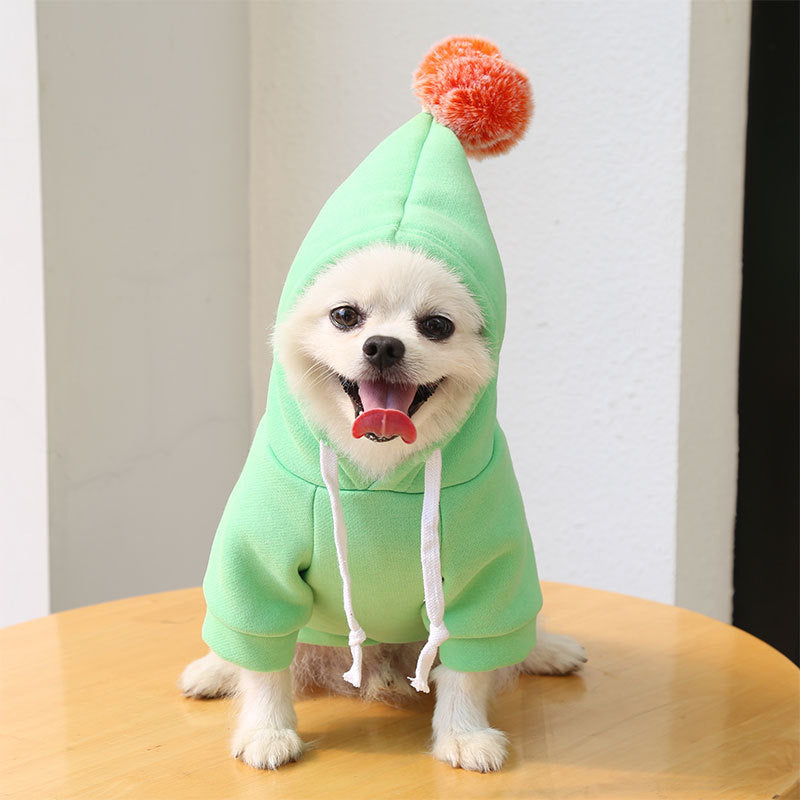 KFX-8225085 Cozy Cream Fleece Dog Hoodie for Autumn and Winter - Two-Legged Design
