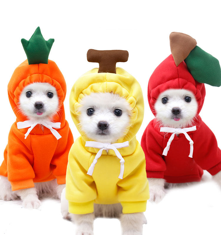 KFX-8225085 Cozy Cream Fleece Dog Hoodie for Autumn and Winter - Two-Legged Design