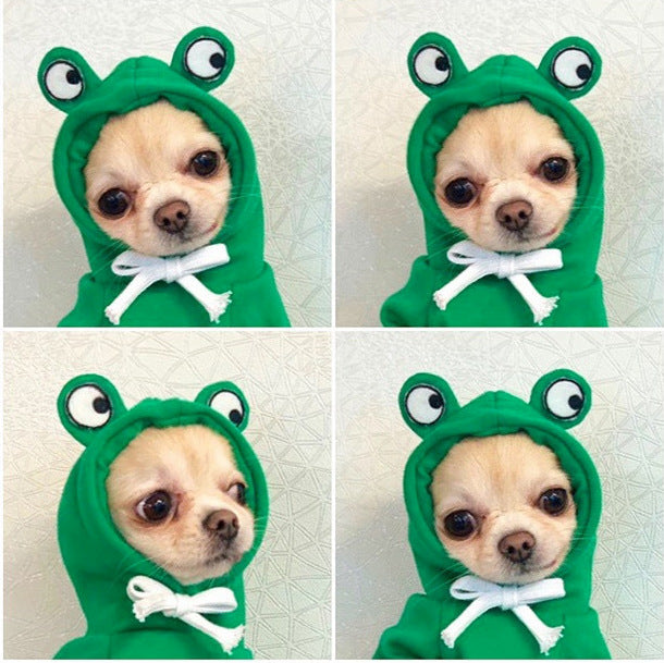 KFX-8225085 Cozy Cream Fleece Dog Hoodie for Autumn and Winter - Two-Legged Design