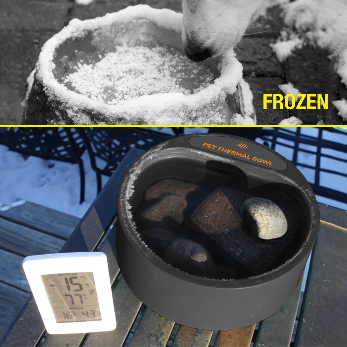 KFX-8225981 Heating Pet Bowl with Constant Temperature - 2.2L Capacity, Black, 35W, ABS Material