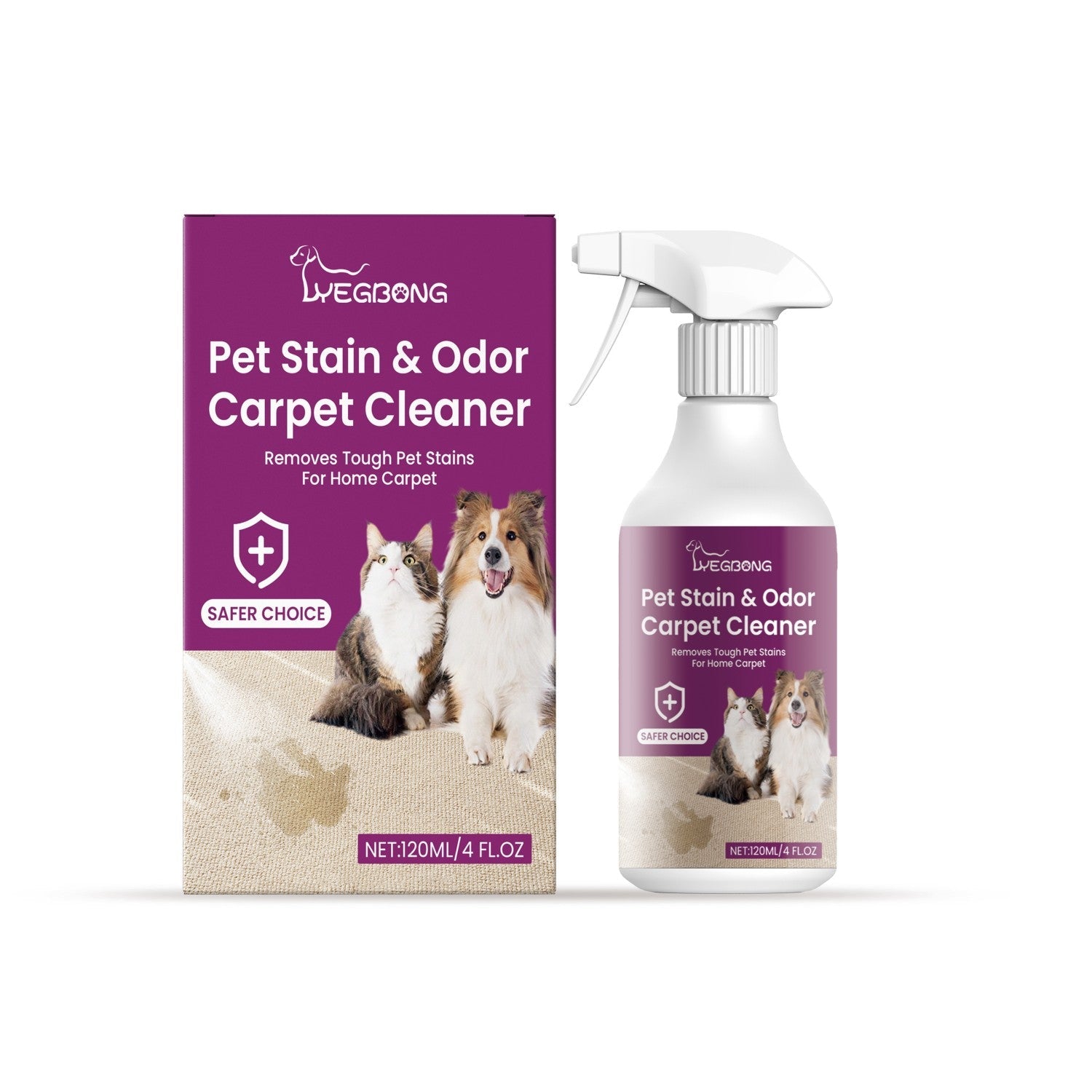 KFX-8227645 Pet Stain Carpet Cleaner - 120ML of Efficient Formula for Tough Stains