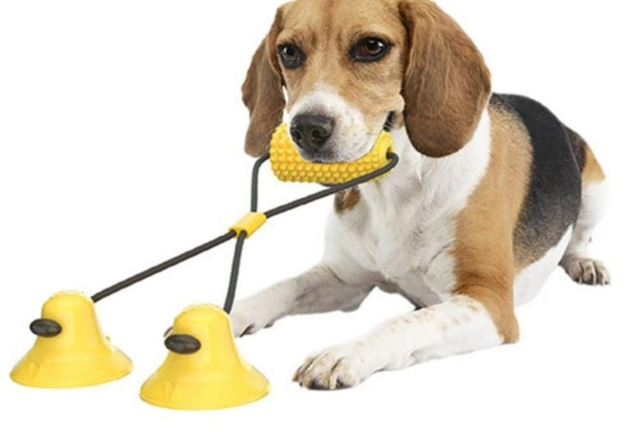 KFX-8228413 Corn Simulation Dog Molar Chew Toy with Suction Cup and Sound Feature