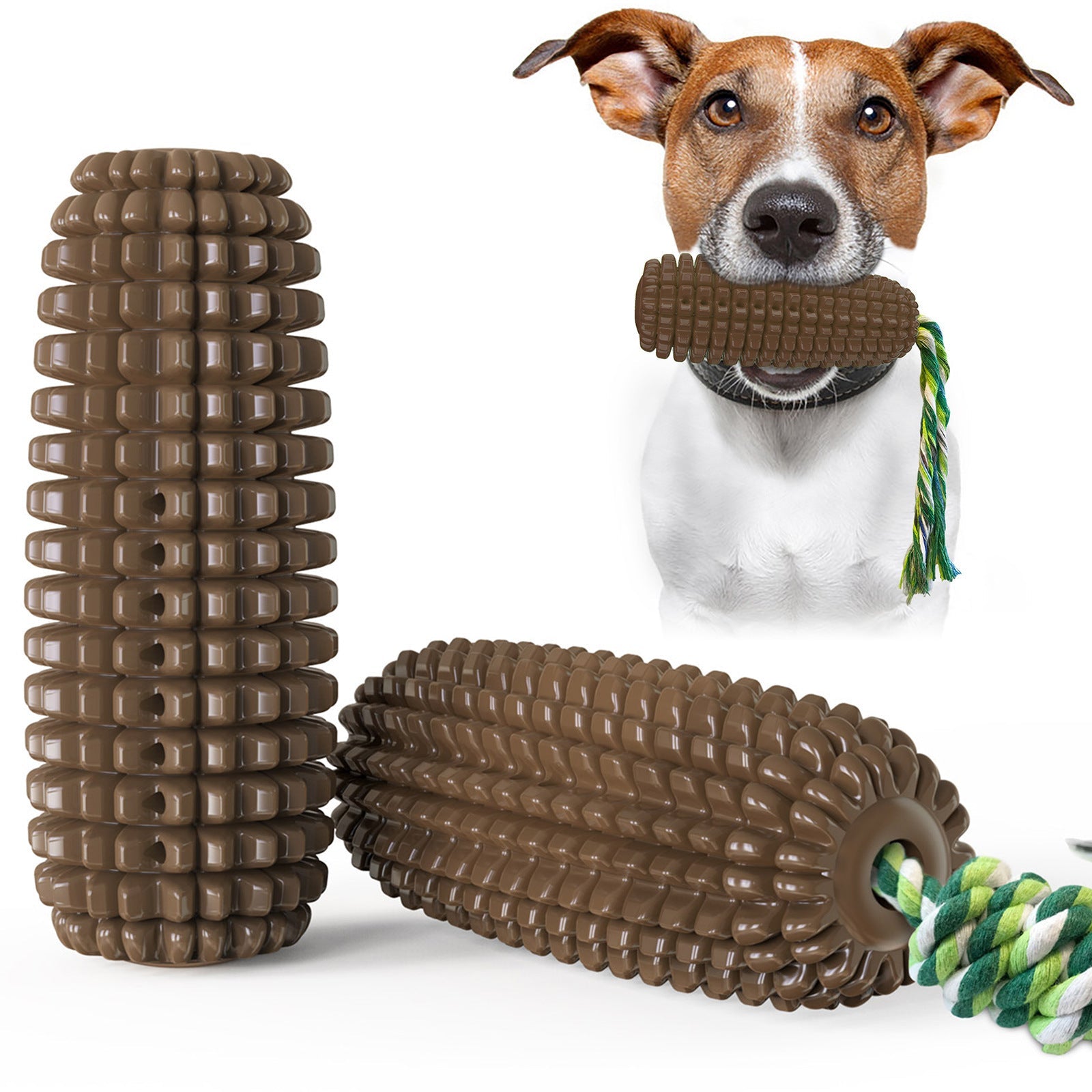 KFX-8228413 Corn Simulation Dog Molar Chew Toy with Suction Cup and Sound Feature