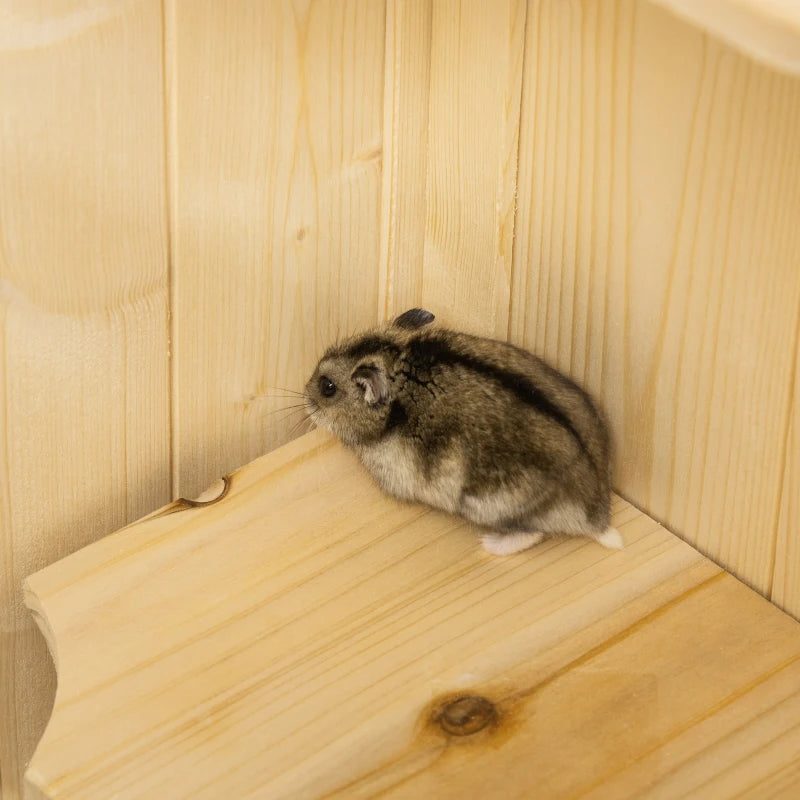 KFX-8229437 5-Tier Wooden Hamster and Small Animal Cage with Openable Top and Storage Shelf