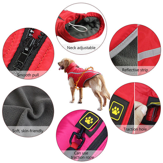 KFX-8229949 Thickened Windproof Winter Dog Coat - Reversible Polar Fleece Vest for All Breeds
