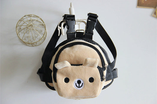 KFX-8231997 Adjustable Nylon Pet Backpack Harness for Small Dogs - Portable Cartoon Design with Snack Bag