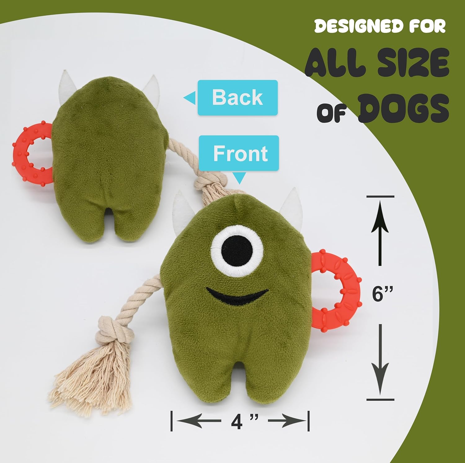 KFX-8233021 Durable Plush and Rope Dog Chew Toy for Interactive Play and Tugging Fun