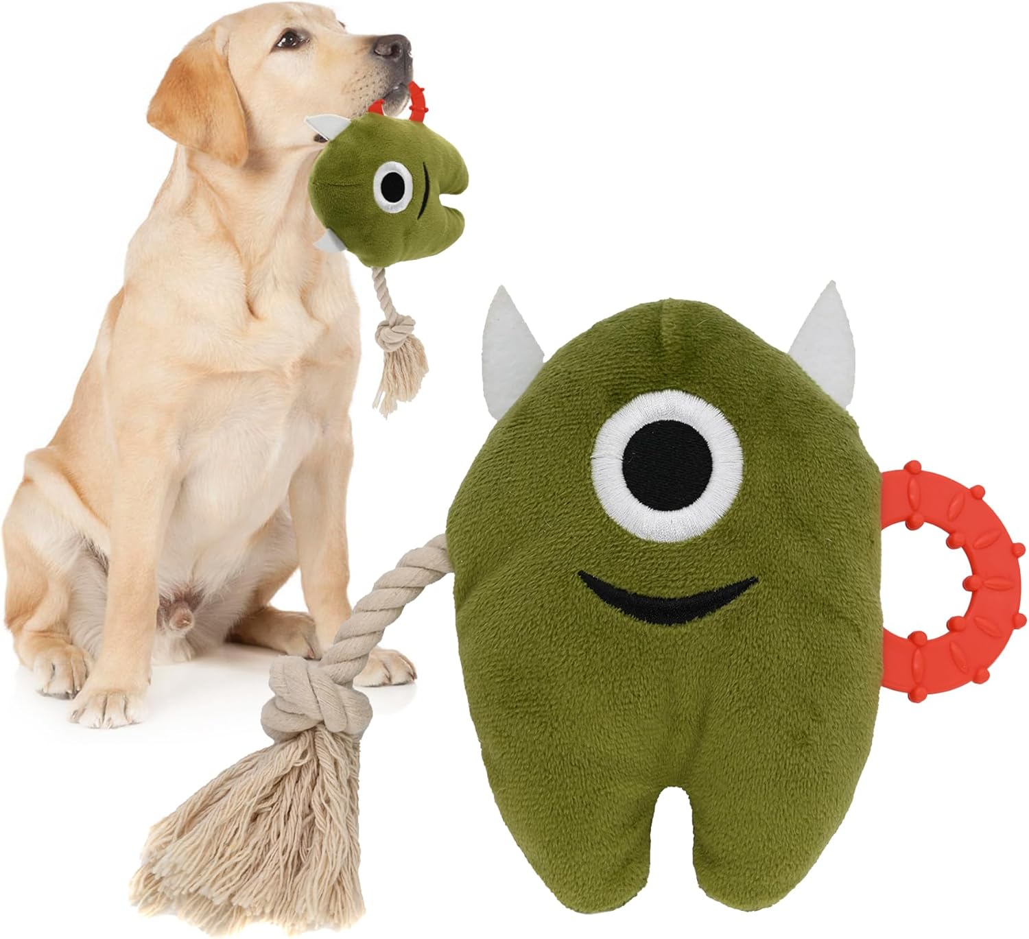 KFX-8233021 Durable Plush and Rope Dog Chew Toy for Interactive Play and Tugging Fun