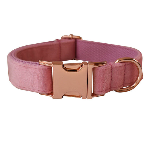 KFX-8233533 Double Layer Microfiber Velvet Pet Collar with Bow Tie and Leash - Available in Multiple Sizes