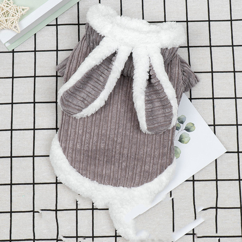 KFX-8233917 Cozy Rabbit Design Dog Sweater for Autumn and Winter, Warm Cotton Pet Coat