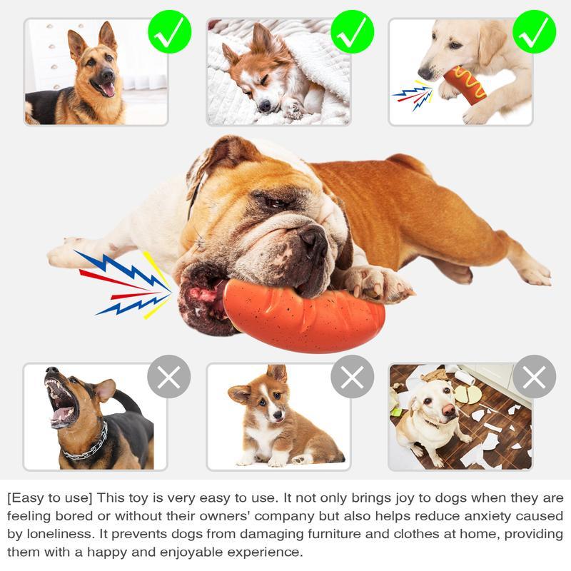 KFX-8234173 Durable Rubber Chew Toy for Aggressive Dogs - Multi-Functional Interactive Squeaky Toy for Teeth Grinding and Training