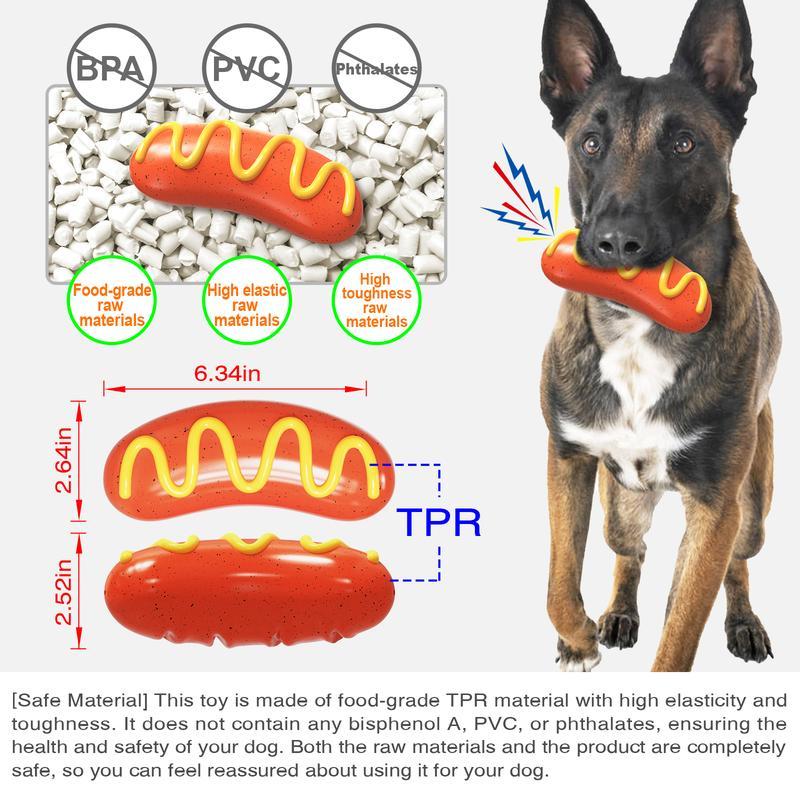 KFX-8234173 Durable Rubber Chew Toy for Aggressive Dogs - Multi-Functional Interactive Squeaky Toy for Teeth Grinding and Training