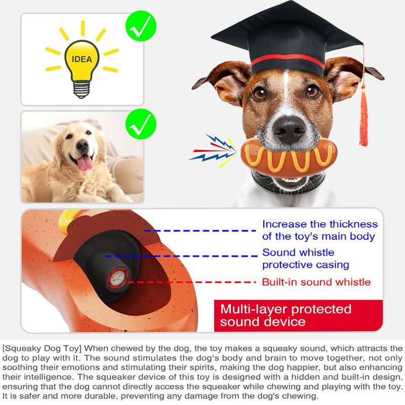 KFX-8234173 Durable Rubber Chew Toy for Aggressive Dogs - Multi-Functional Interactive Squeaky Toy for Teeth Grinding and Training