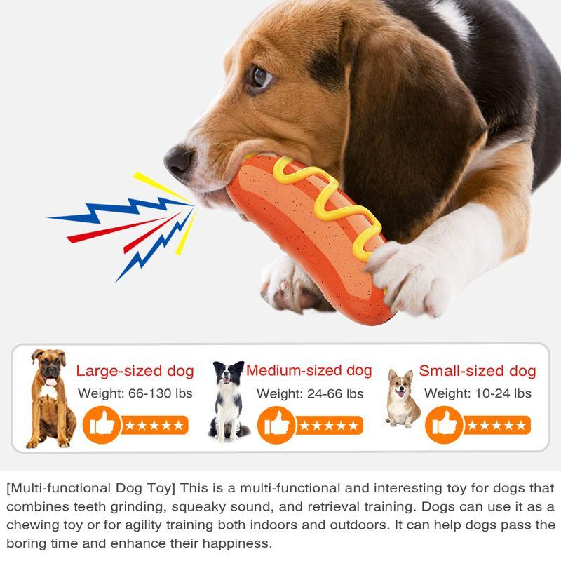 KFX-8234173 Durable Rubber Chew Toy for Aggressive Dogs - Multi-Functional Interactive Squeaky Toy for Teeth Grinding and Training