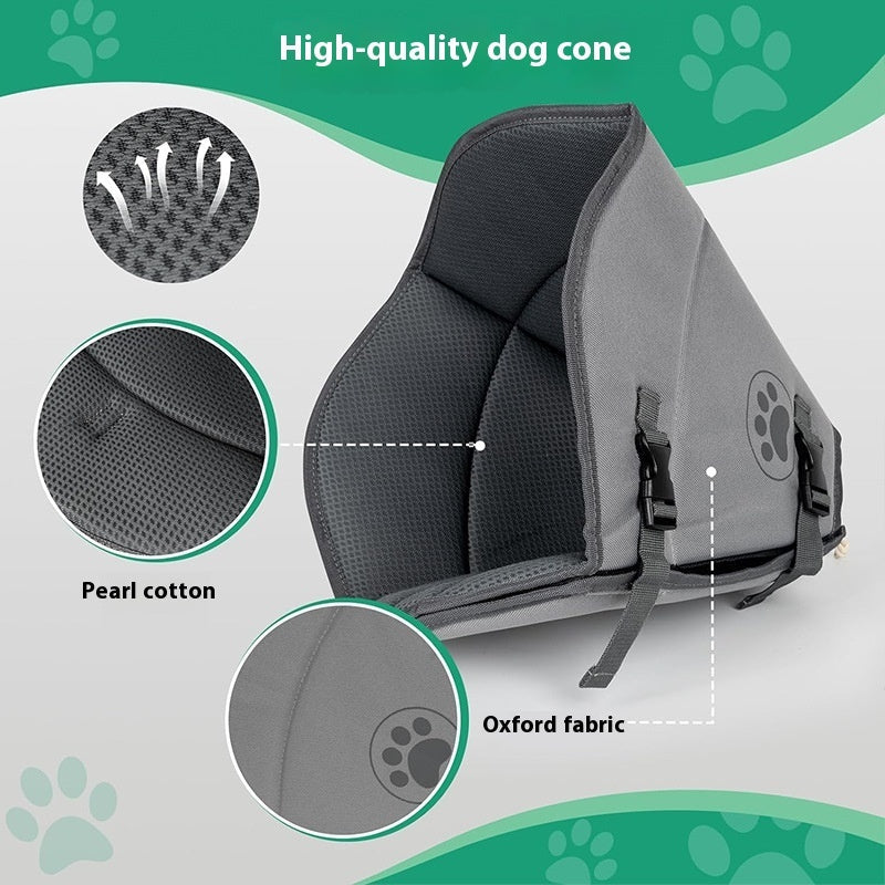 KFX-8235197 Pet Sterilization Adjustable Collar with Anti-Bite Ring, Double Layer, Casual Style, Polyester Material